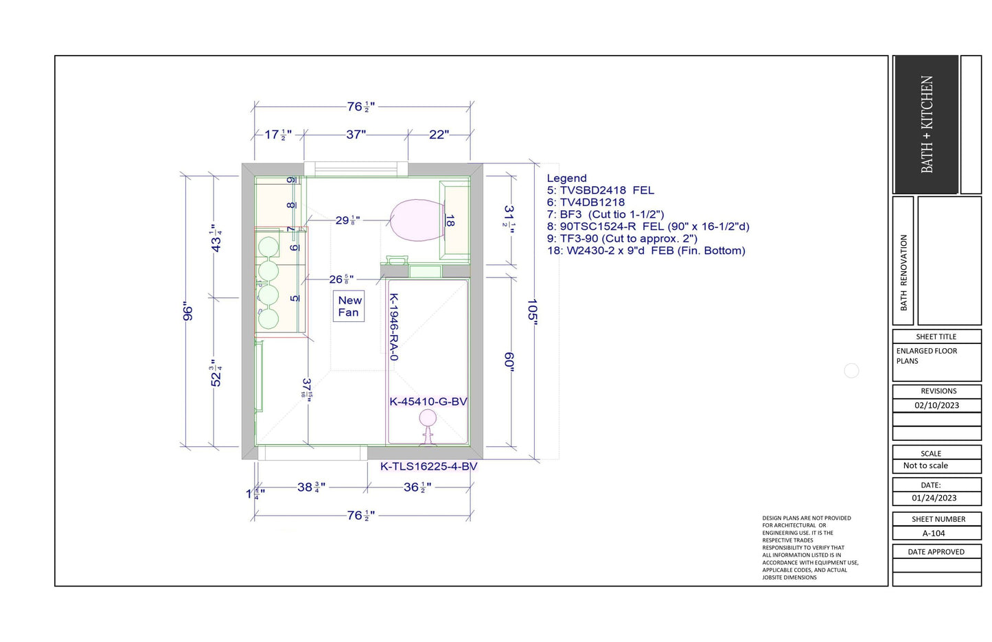 Basic Bathroom Design Package with On-Site Measurement and Survey