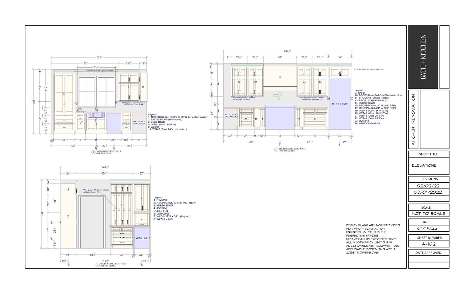 Standard Design & Plans - Kitchen & 1 Primary Bathroom